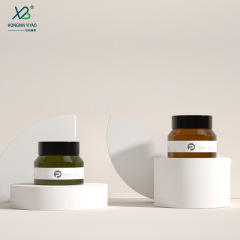 Red heart glass factory wholesale 10g, 30g, 50g, brown sloping shoulder high face cream bottle cosmetics face cream wide mouth bottle