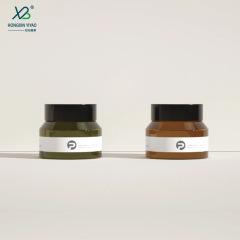 Red heart glass factory wholesale 10g, 30g, 50g, brown sloping shoulder high face cream bottle cosmetics face cream wide mouth bottle