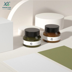 Red heart glass factory wholesale 10g, 30g, 50g, brown sloping shoulder high face cream bottle cosmetics face cream wide mouth bottle