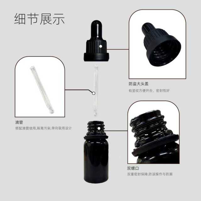In-Stock 5ml/10ml/20ml/30ml/100ml Cosmetic Glass Bottles for Essential Oil Dispensing & Serum