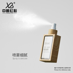 Customizable 100ml Transparent Spray Bottle with Wooden Frame (PET Plastic) - Small Sprayer, Alcohol Spray Bottle, Dispensing Bottle, Available from Manufacturer