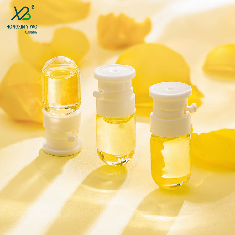 3-10ml Clear Medical Aesthetic Serum Bulb Bottles - Double-Crimp Cosmetic Vials for Essential Oils | Hot-Selling Cross-Border, Gold/Silver Logo Heat-Stampable