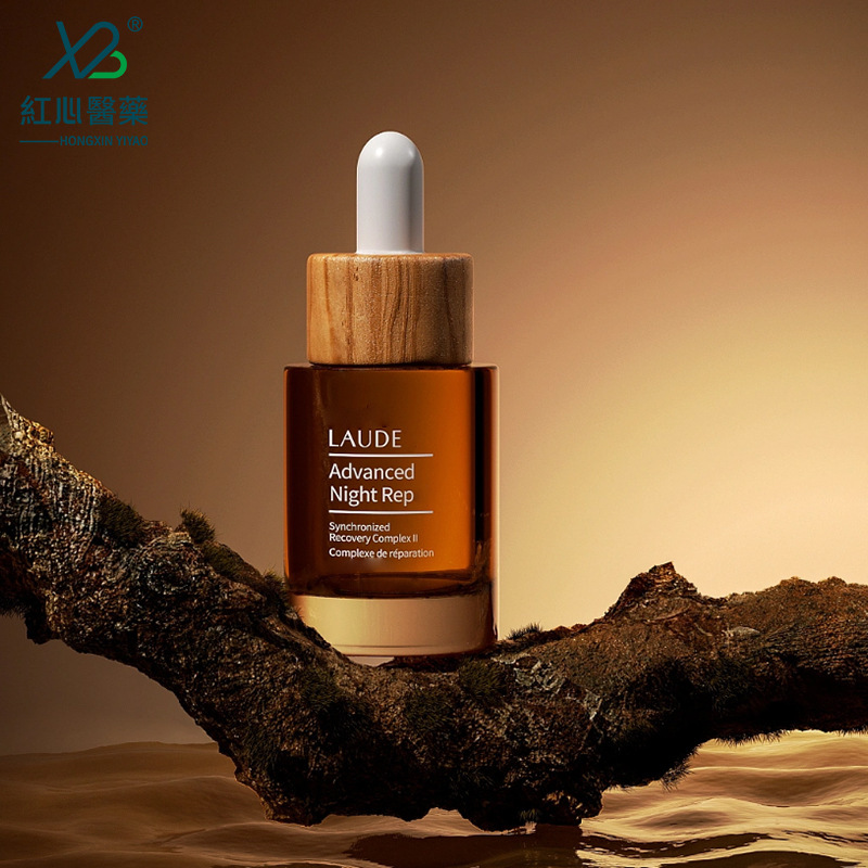 Factory Stock Minimalist Bamboo & Wood Lid Essential Oil Bottles - Thick-Bottom & Thick-Wall Glass Bottles, Cosmetic Dropper Containers, Wholesale