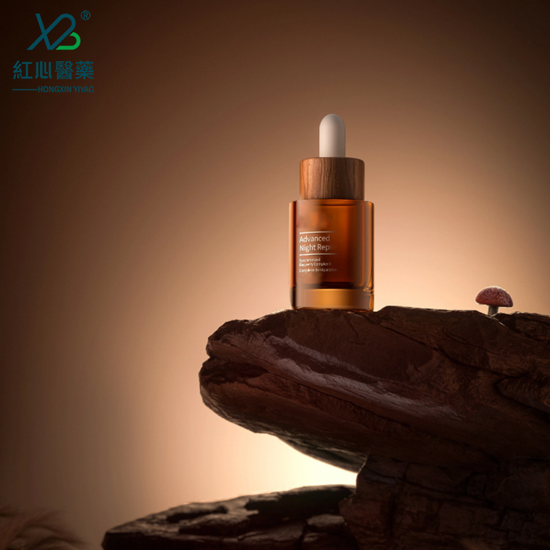 Factory Stock Minimalist Bamboo & Wood Lid Essential Oil Bottles - Thick-Bottom & Thick-Wall Glass Bottles, Cosmetic Dropper Containers, Wholesale