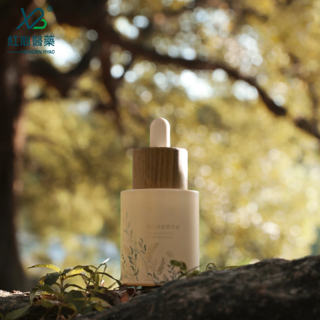 Factory Stock Minimalist Bamboo & Wood Lid Essential Oil Bottles - Thick-Bottom & Thick-Wall Glass Bottles, Cosmetic Dropper Containers, Wholesale