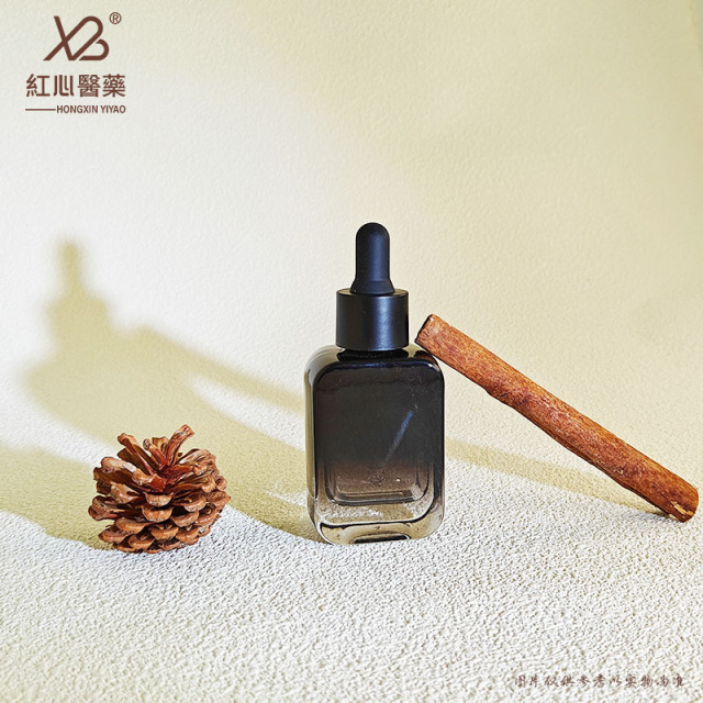 Factory Ready Stock: 30ml Flat Square Bottle – Black Gradient Dropper Bottle for Essential Oil/Perfume, Wholesale Screw-Top Refill Bottle