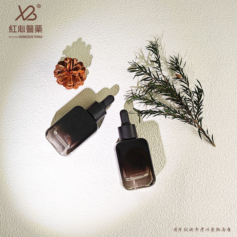 Factory Ready Stock: 30ml Flat Square Bottle – Black Gradient Dropper Bottle for Essential Oil/Perfume, Wholesale Screw-Top Refill Bottle