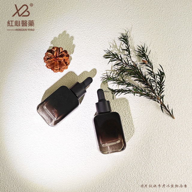 Factory Ready Stock: 30ml Flat Square Bottle – Black Gradient Dropper Bottle for Essential Oil/Perfume, Wholesale Screw-Top Refill Bottle