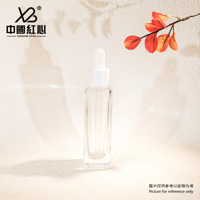 Factory Ready Stock: 30ml Square Glass Dropper Bottle with Bamboo Collar – Ideal for Serum, Essential Oil, Travel-sized Packaging, Wholesale