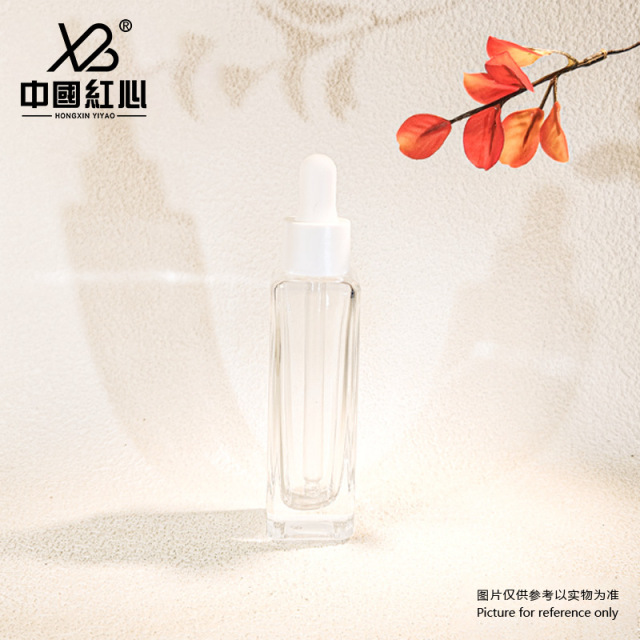 Factory Ready Stock: 30ml Square Glass Dropper Bottle with Bamboo Collar – Ideal for Serum, Essential Oil, Travel-sized Packaging, Wholesale