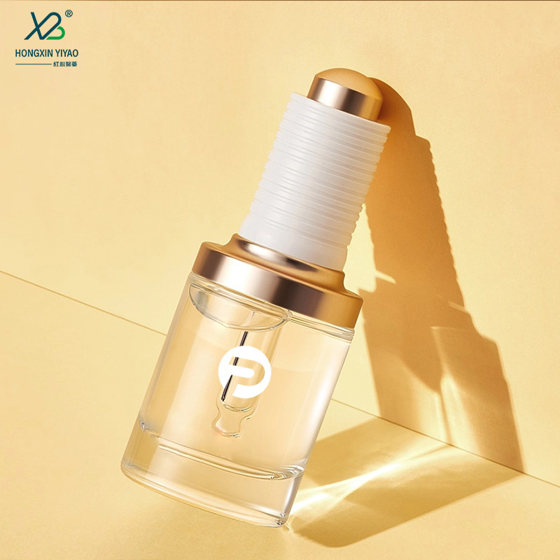 Supply: 30ml Cylindrical Glass Dropper Bottle with Shoulder Sleeve – Refillable Press Pump Container for Serum