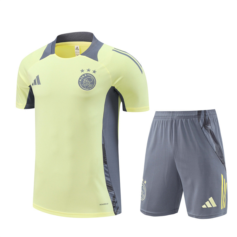 24/25 Ajax Light Yellow Summer Training Short Sleeve Suit Adult Size