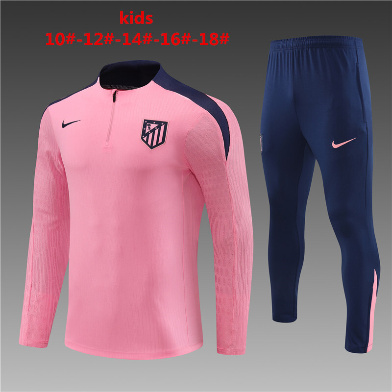 24/25 Atletico Madrid Pink Winter Training Long Sleeve Set [Player Version] Kids Size