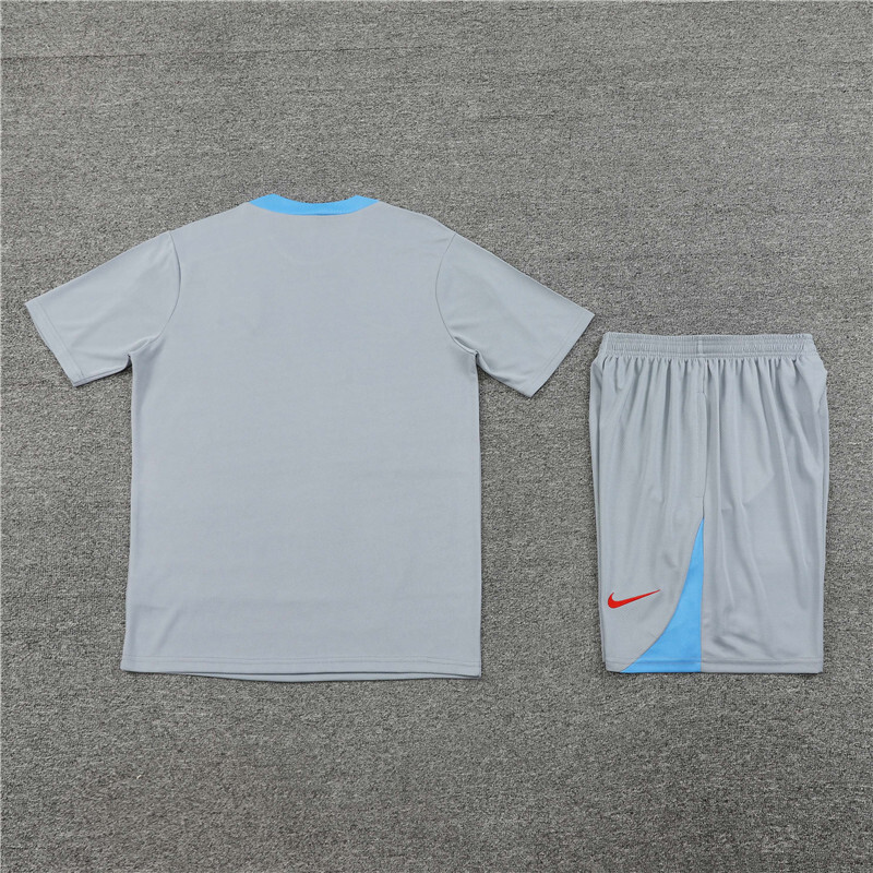 24/25 Atletico Madrid Grey Summer Training Short Sleeve Set Adult Size