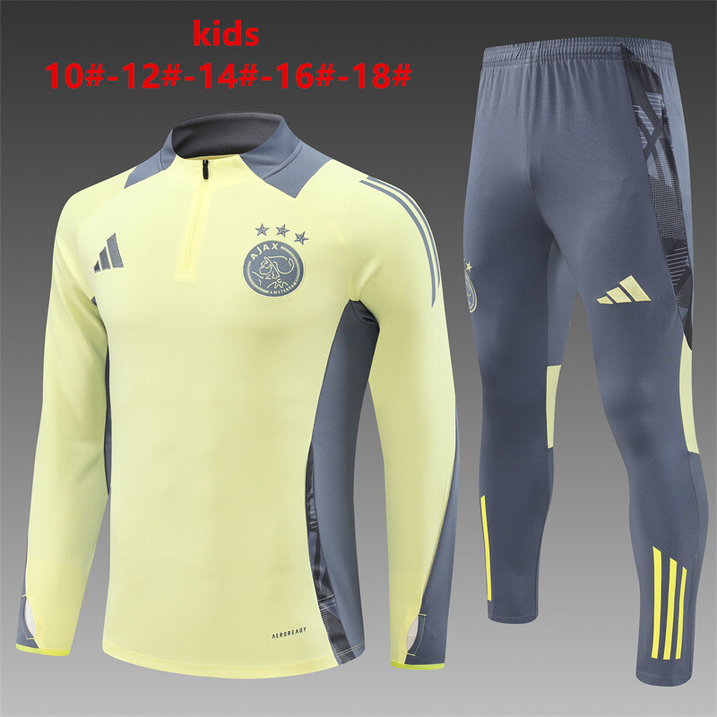 24/25 Ajax Light Yellow Winter Training Long Sleeve Suit Kids Size