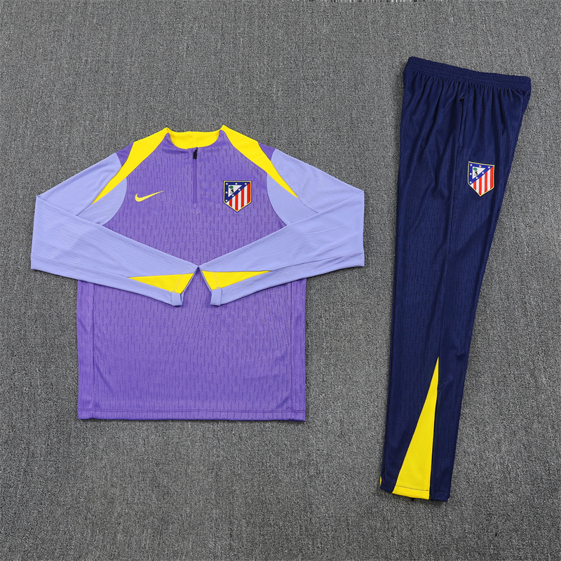 24/25 Atletico Madrid Purple Winter Training Long Sleeve Set [Player Version] Adult Size