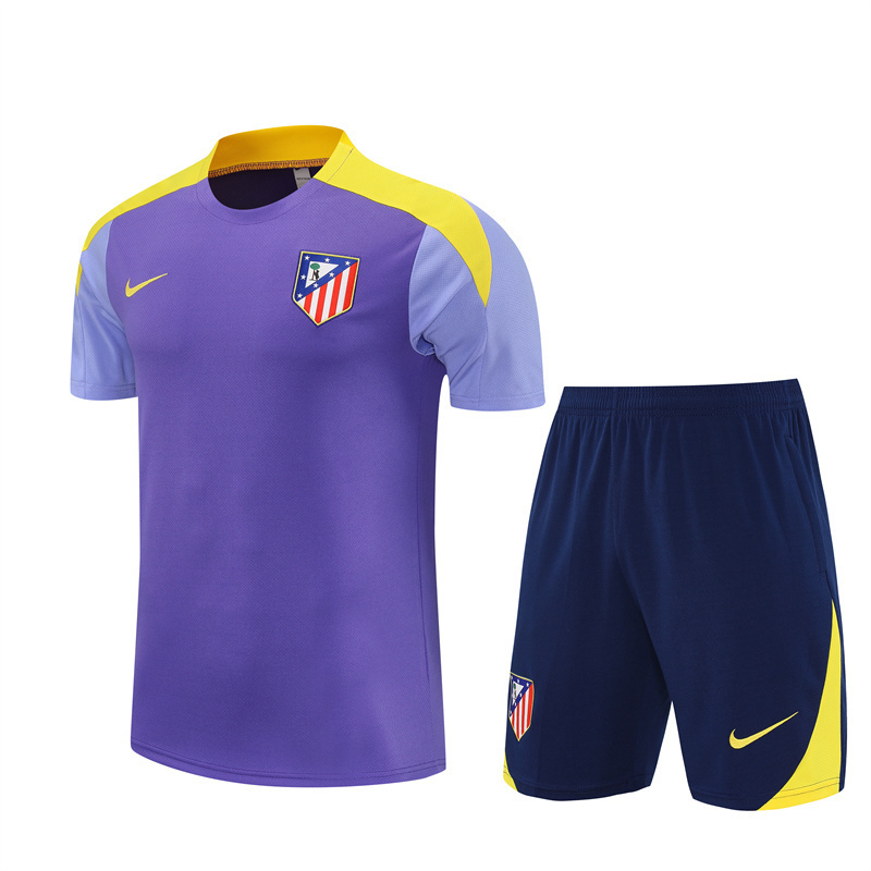 24/25 Atletico Madrid Purple Summer Training Short Sleeve Set [Player Version] Adult Size