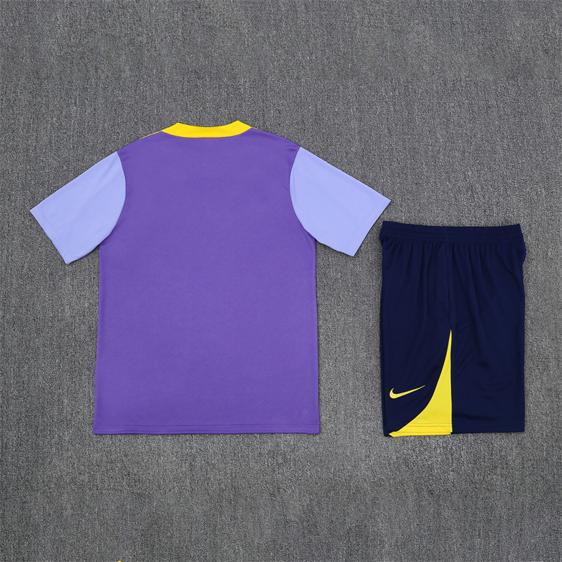 24/25 Atletico Madrid Purple Summer Training Short Sleeve Set [Player Version] Kids Size