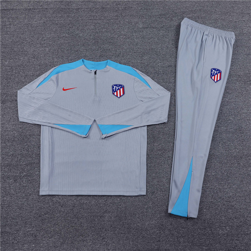 24/25 Atletico Madrid Grey Winter Training Long Sleeve Set [Player Version] Kids Size