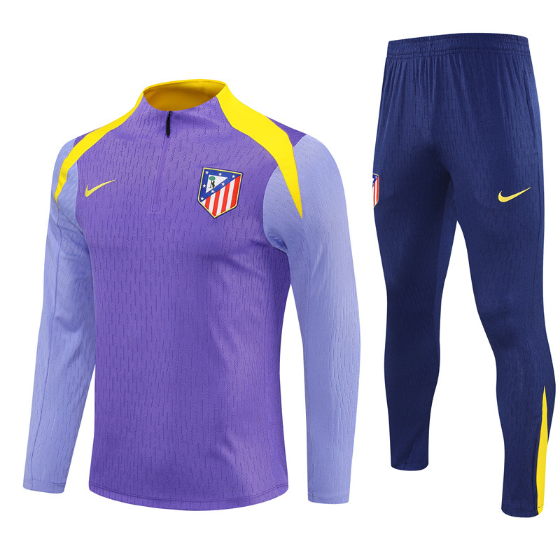 24/25 Atletico Madrid Purple Winter Training Long Sleeve Set [Player Version] Adult Size
