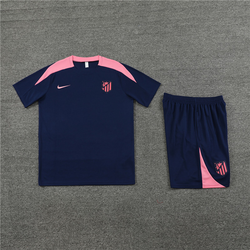 25/26 Atletico Madrid Sapphire Blue Summer Training Short Sleeve Set Kids Size