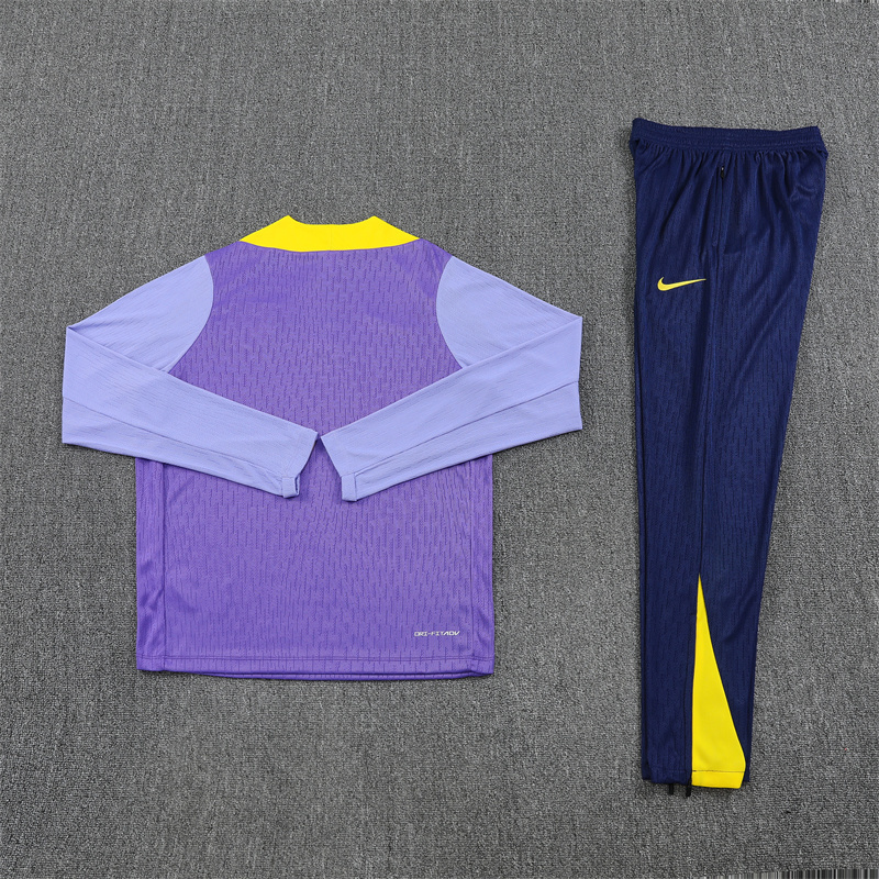 24/25 Atletico Madrid Purple Winter Training Long Sleeve Set [Player Version] Kids Size