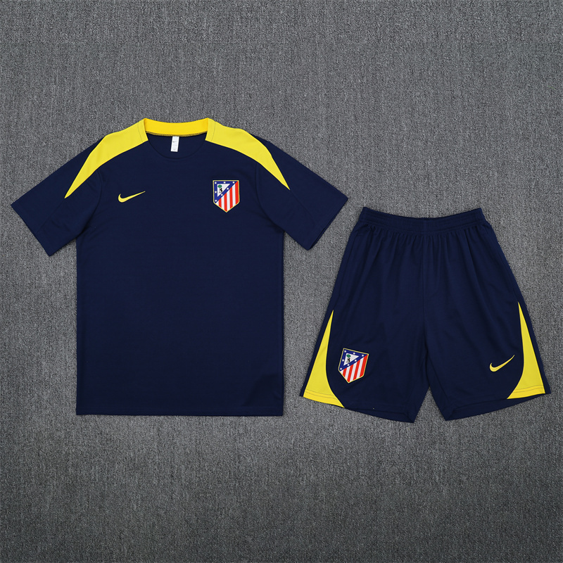 25/26 Atletico Madrid Sapphire Blue Summer Training Short Sleeve Set Kids Size