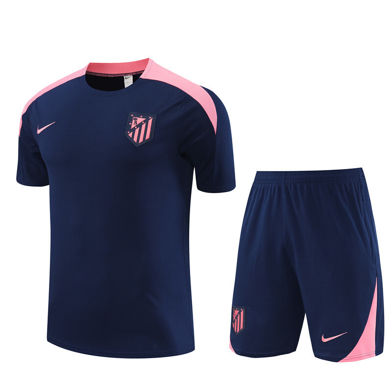 25/26 Atletico Madrid Sapphire Blue Summer Training Short Sleeve Suit Adult Size