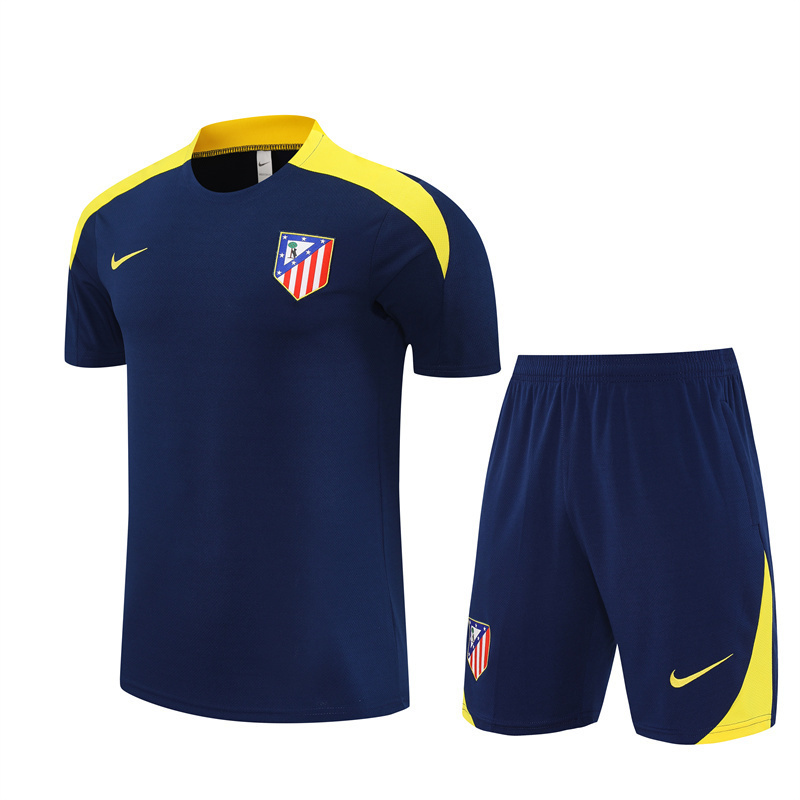 25/26 Atletico Madrid Sapphire Blue Summer Training Short Sleeve Set Adult Size