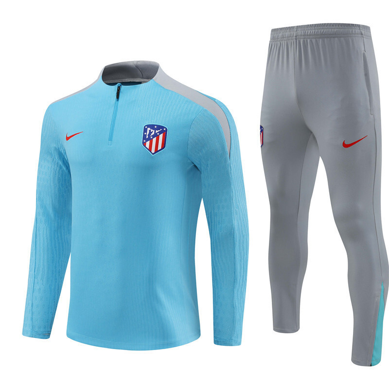 24/25 Atletico Madrid Light Blue Winter Training Long Sleeve Set [Player Version] Adult Size