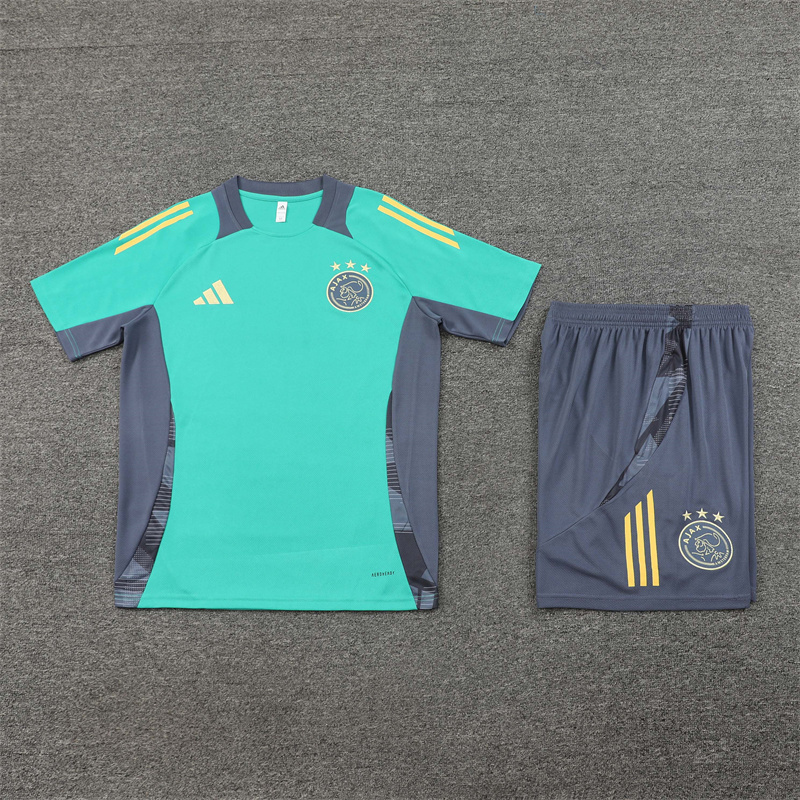 24/25 Ajax Green Summer Training Short Sleeve Suit Adult Size