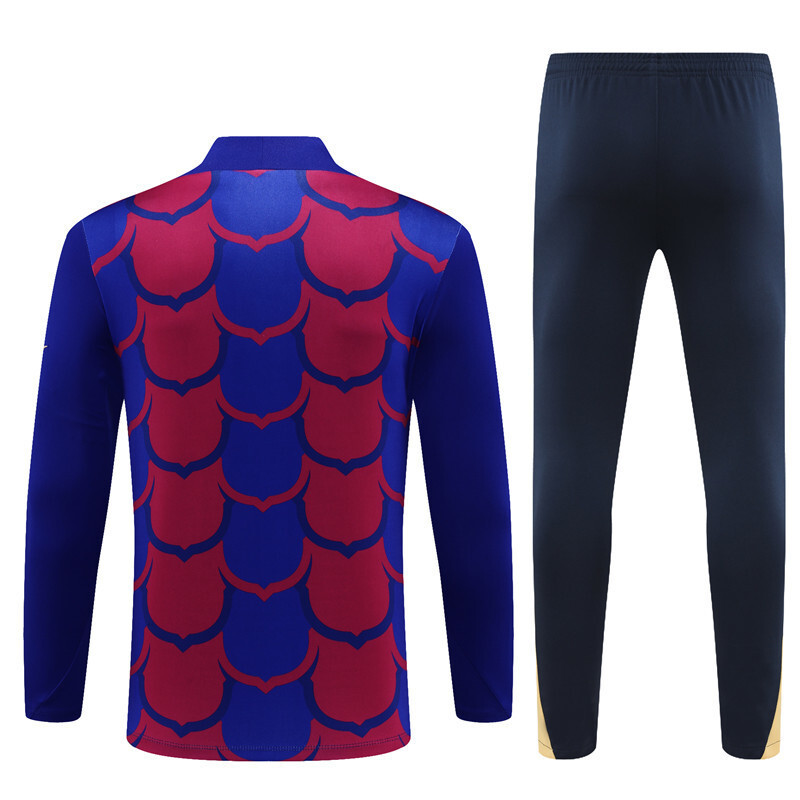 24/25 Barcelona Red Blue Winter Training Long Sleeve Set  Kids Size