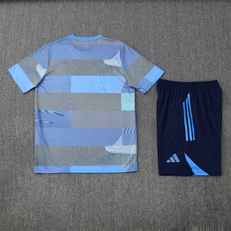 25/26 Real Madrid Light Blue Summer Short-Sleeved Training Wear [Player Version] Adult Size