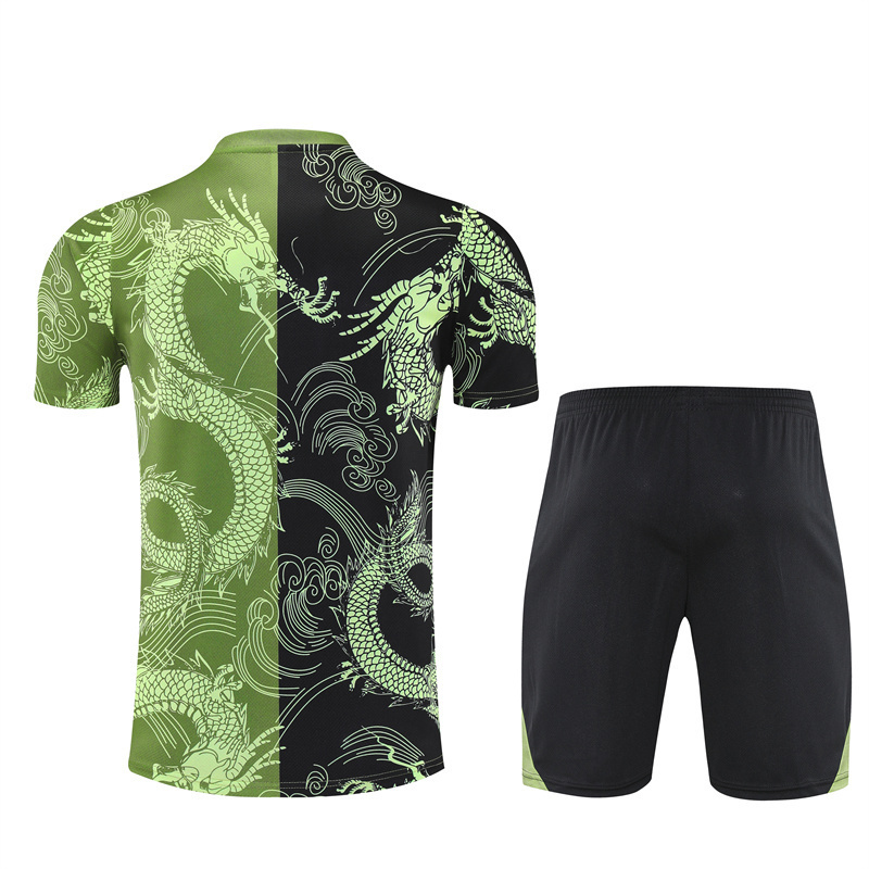 25/26 Short Sleeve Real Madrid Black and Green Winter Training Long Sleeve Suit [Player Version] Kids Size