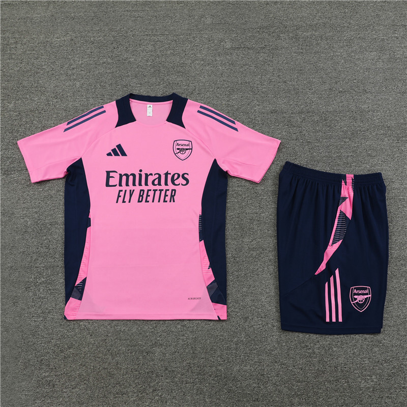 24/25 Arsenal Pink Summer Short Sleeve Training Suit Kids Size