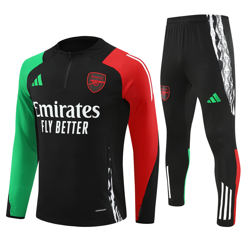 25/26 Arsenal Black Winter Long Sleeve Training Suit Adult Size