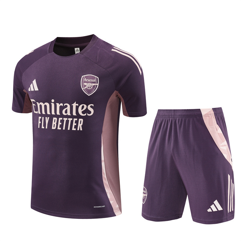 25/26 Arsenal Purple Summer Short Sleeve Training Suit Adult Size