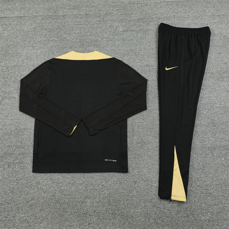 24/25 Barcelona Black Gold Winter Training Long Sleeve Set [Player Version] Adult Size