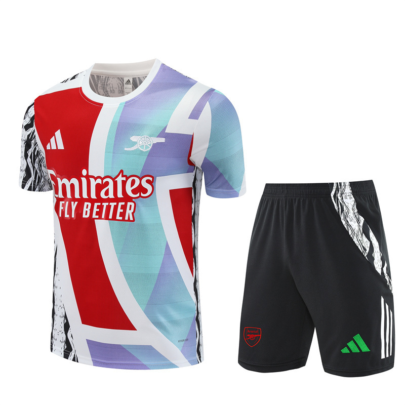 24/25 Arsenal White [Camouflage Style] Summer Short Sleeve Training Suit Adult Size