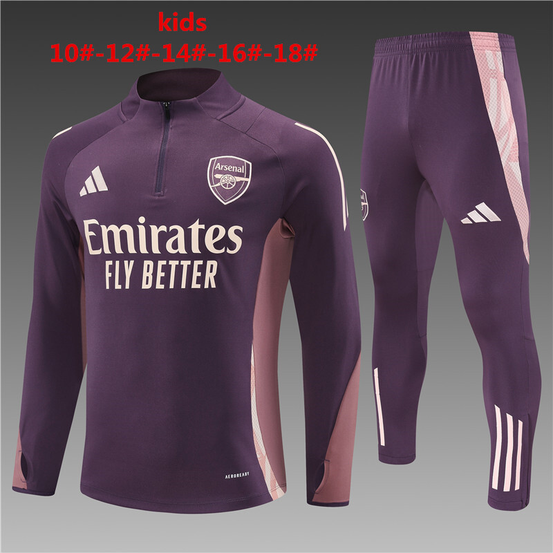 25/26 Arsenal Purple Winter Long Sleeve Training Suit Kids Size