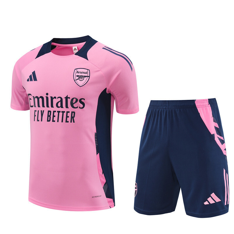 24/25 Arsenal Pink Summer Short Sleeve Training Suit Adult Size