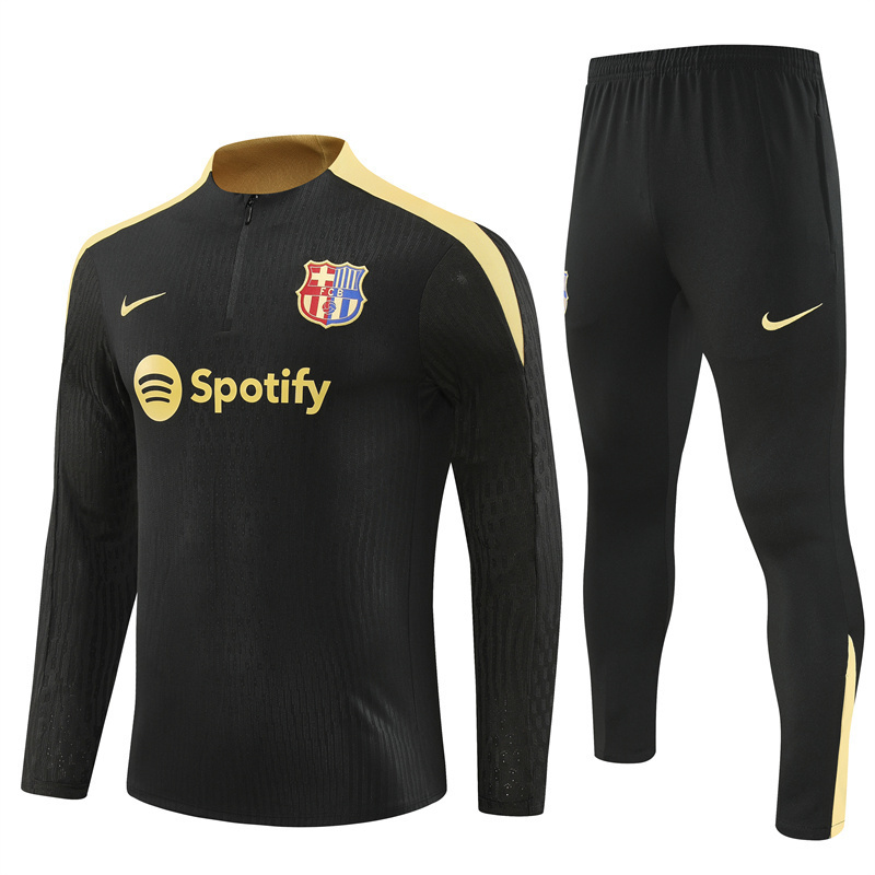 24/25 Barcelona Black Gold Winter Training Long Sleeve Set [Player Version] Adult Size