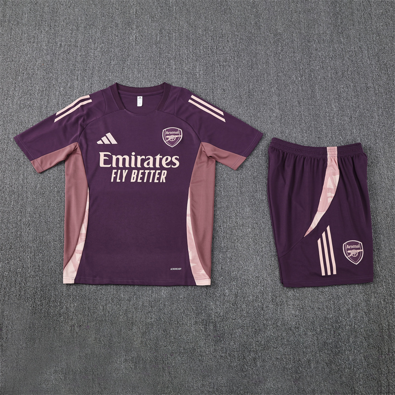 25/26 Arsenal Purple Summer Short Sleeve Training Suit Adult Size