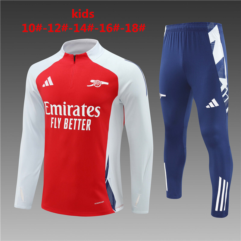 25/26 Arsenal Red Winter Long Sleeve Training Suit Kids Size