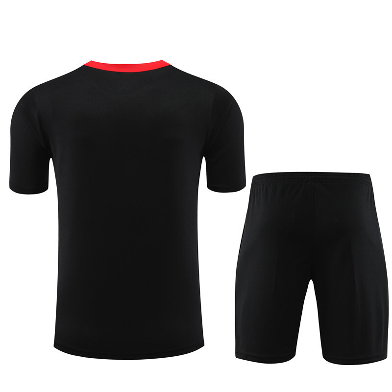 2425 Short Sleeve Liverpool Black Summer Short Sleeve Training Wear Set Adult Size