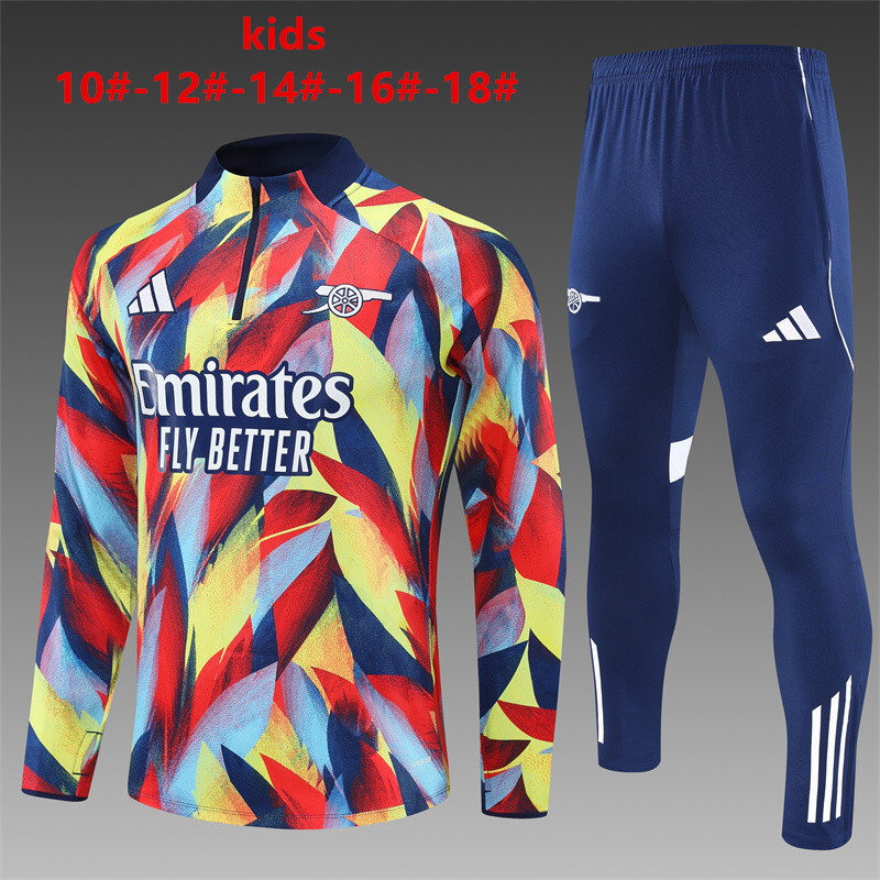 25/26 Arsenal Yellow Red [Camouflage Style] Winter Long Sleeve Training Suit Kids Size
