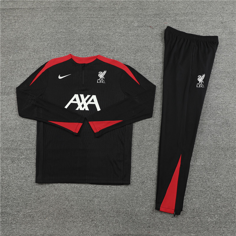 2425 Liverpool Black Winter Long Sleeve Training Suit Adult Size [Player Version]