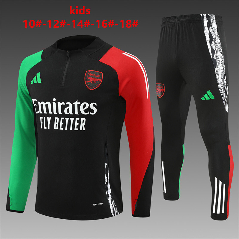 25/26 Arsenal Black Winter Long Sleeve Training Suit Kids Size
