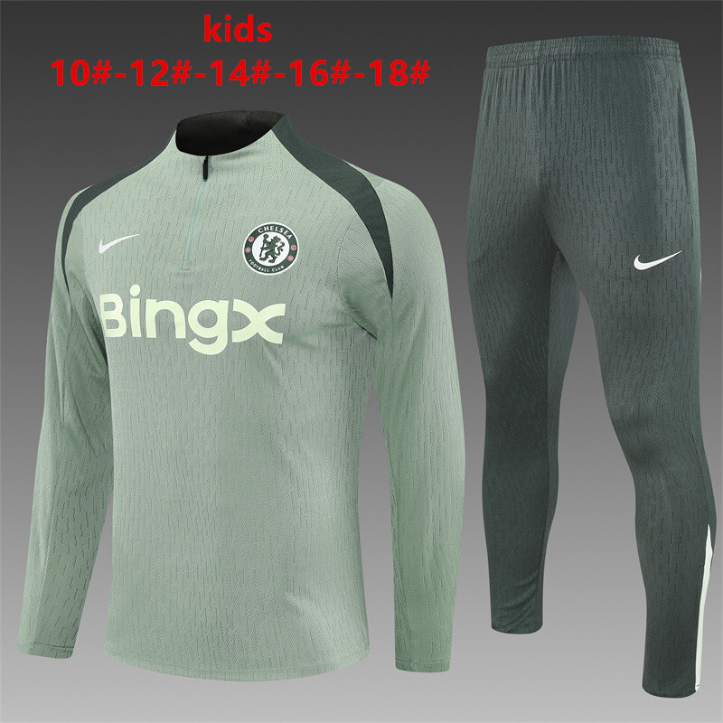 25/26 Chelsea Light Green Winter Long Sleeve Training Suit [Player Edition] Kids Size