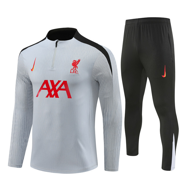 2425 Liverpool gray with black winter long-sleeved training suit set adult size [player version]